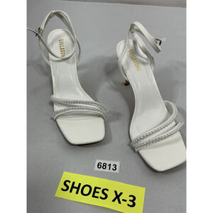 Womans Excellent Condition Lullasong Strappy Stiletto Sandals White 11 Pearls